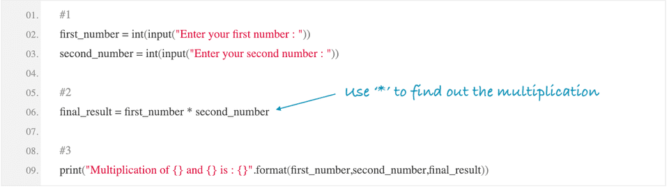 Find out the multiplication of two numbers in Python - CodeVsColor