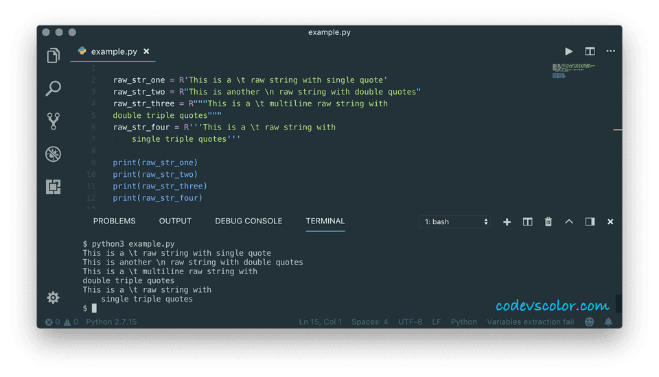 Python raw strings : Explanation with examples - CodeVsColor