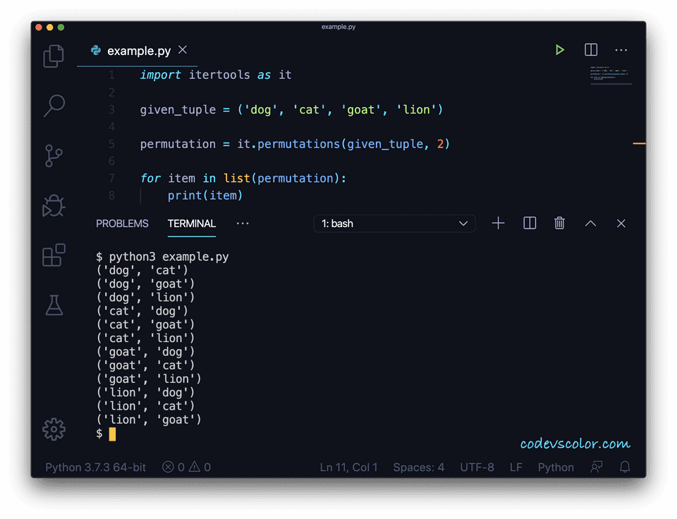 How to calculate permutation in Python - CodeVsColor