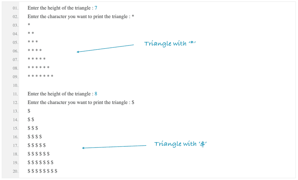 Python program to print a right angled triangle - CodeVsColor