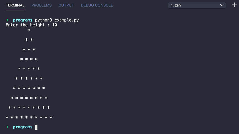 Python program to print a full pyramid - CodeVsColor