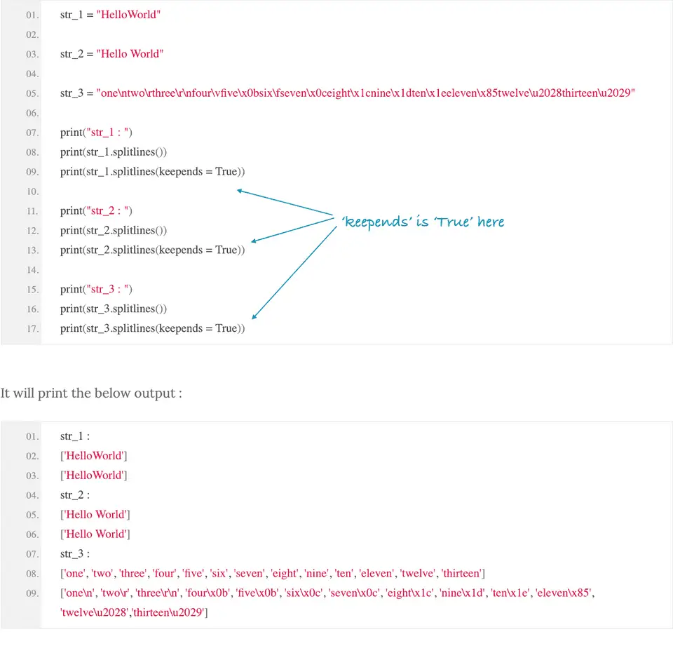 Python Example Program To Split A String At Linebreak Using Splitlines Codevscolor Python Example Program To Split A String At Linebreak Using Splitlines Codevscolor