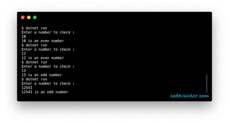 2 ways in C# to check odd even numbers - CodeVsColor