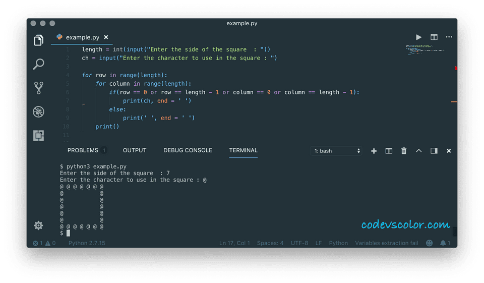 H ng d n how do you print a square pattern in python while loop l m 