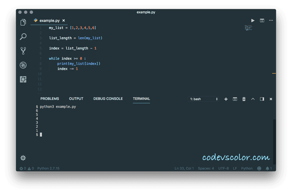 Python program to iterate over the list in reverse order - CodeVsColor