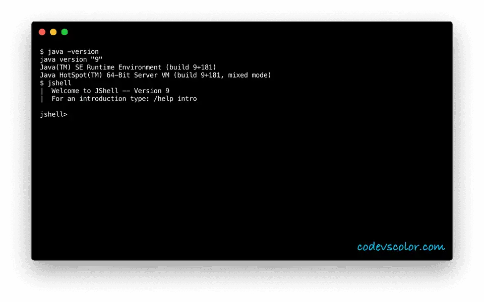 Jshell check java version