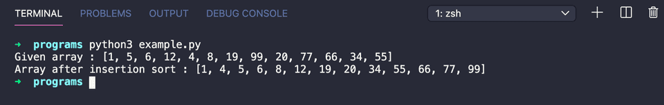 python insertion sort