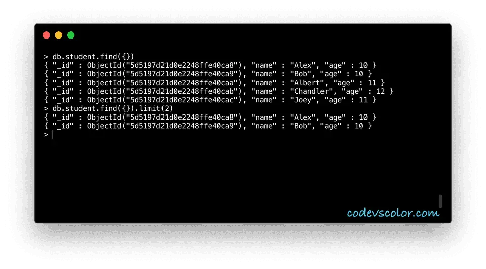 MongoDB limit example