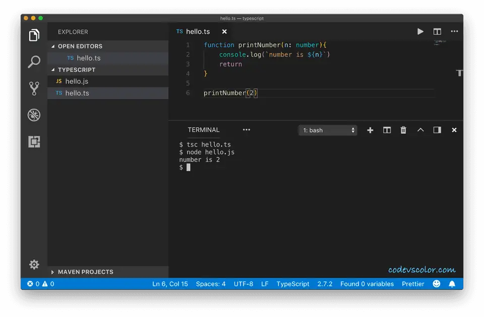 TypeScript VScode example