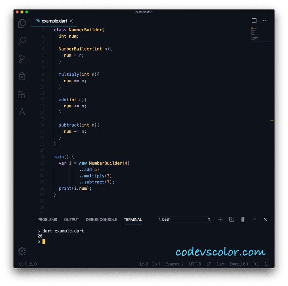 Dart cascade notation