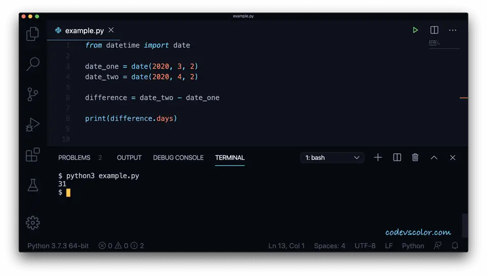 Python difference date