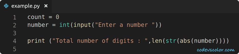 python count digits in number