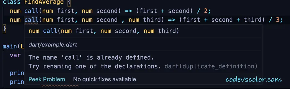 Dart multiple call error