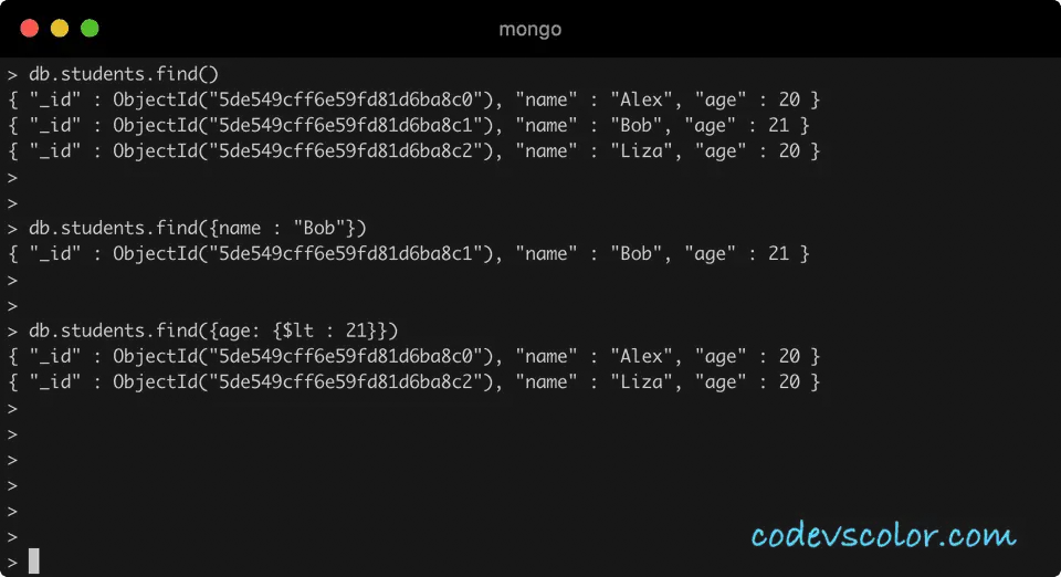 MongoDB find example