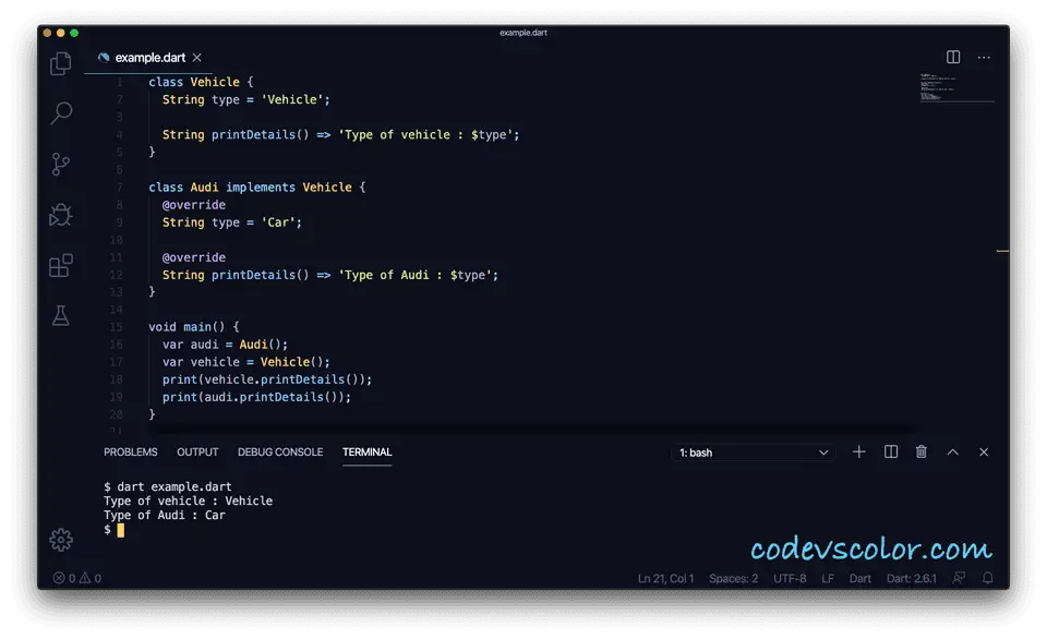 Dart implicit interface example