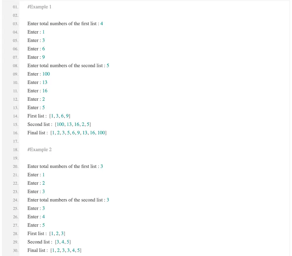 merge and sort list in python