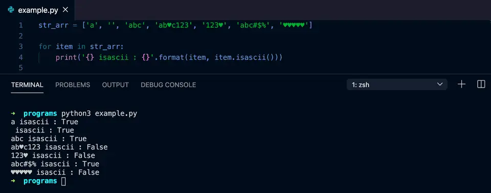 python isascii example