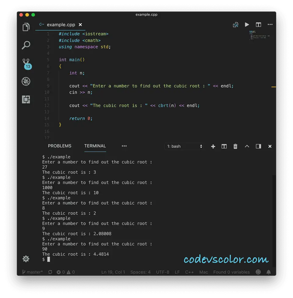 C++ find cube root