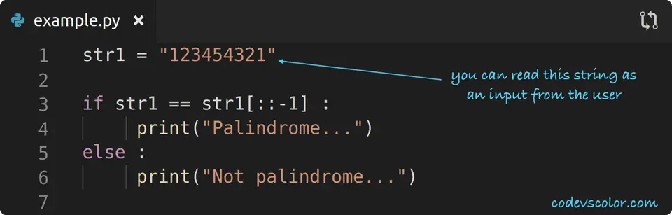 python check palindrome