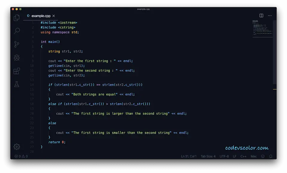 C++ string compare