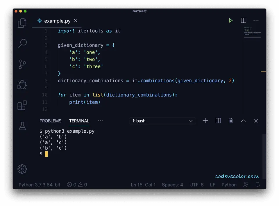 Python dictionary combinations