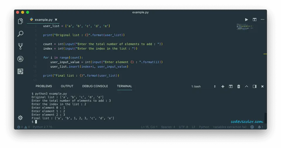 python insert element to list