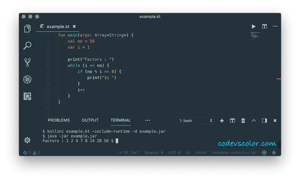 kotlin find factors of number