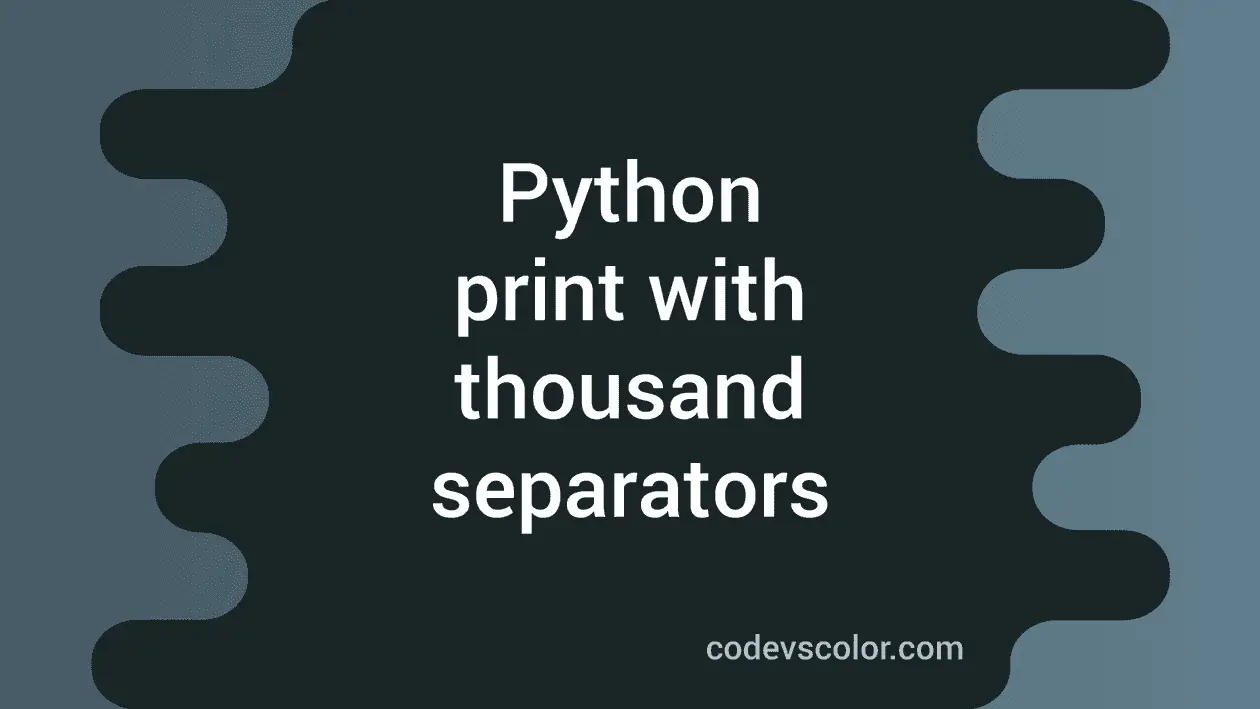 Python program to print numbers with comma as thousand separators ...