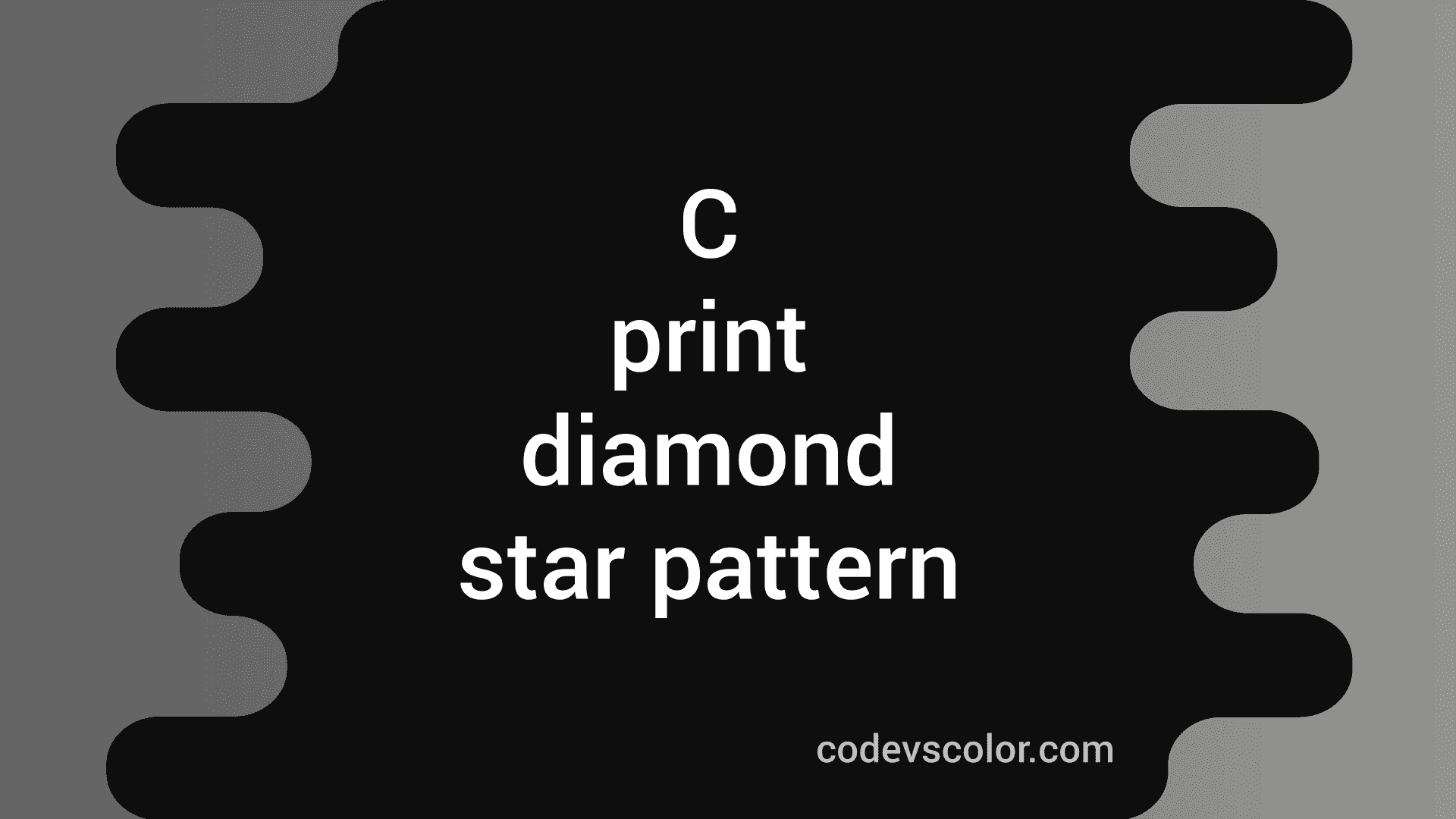 C program to print a diamond pattern using star or any character ...