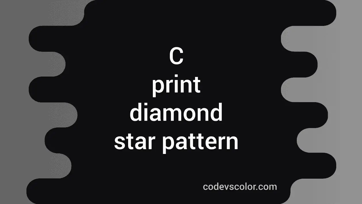 C program to print a diamond pattern using star or any character ...