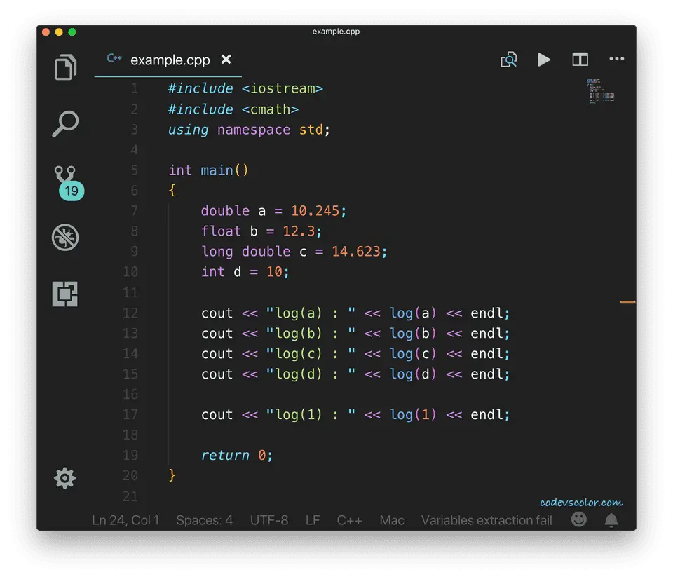 C++ log function