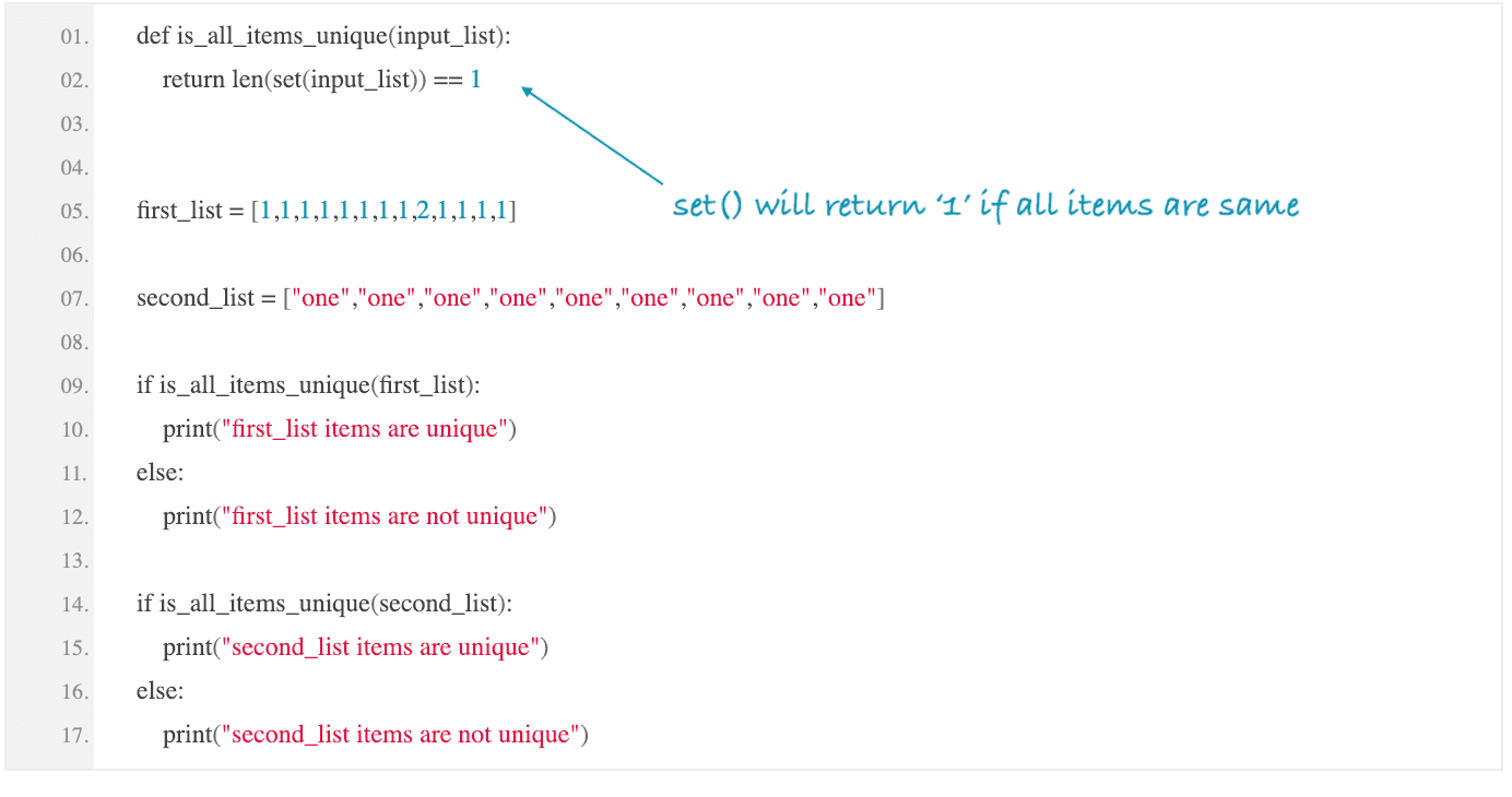 Four Different Methods To Check If All Items Are Similar In Python List -  Codevscolor