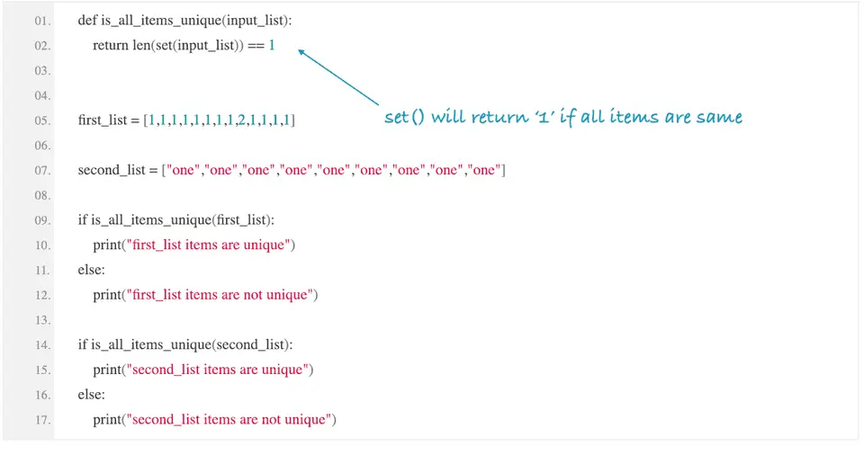 python check all list items similar