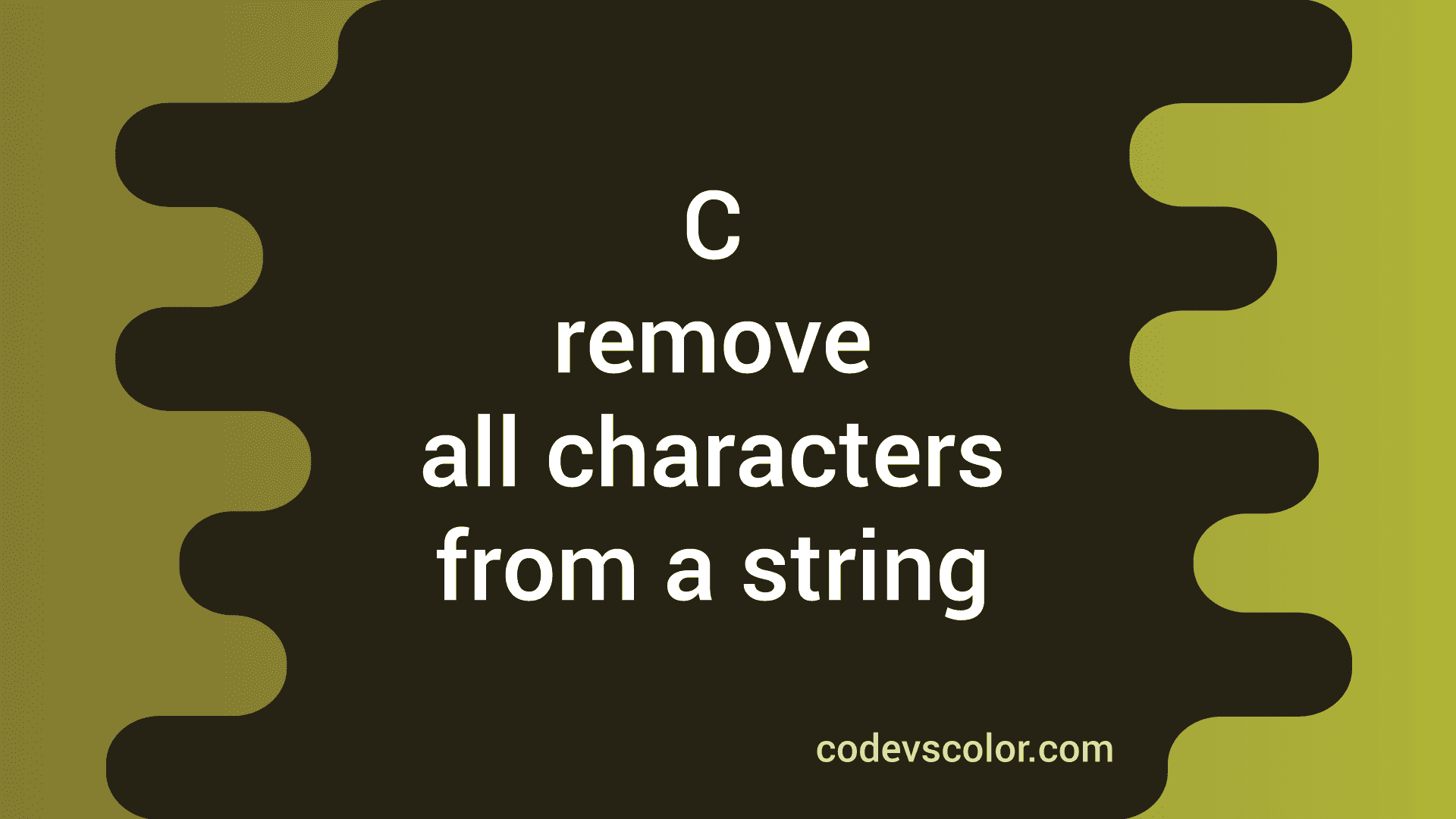 C program to remove all characters from a string keeping all numbers CodeVsColor