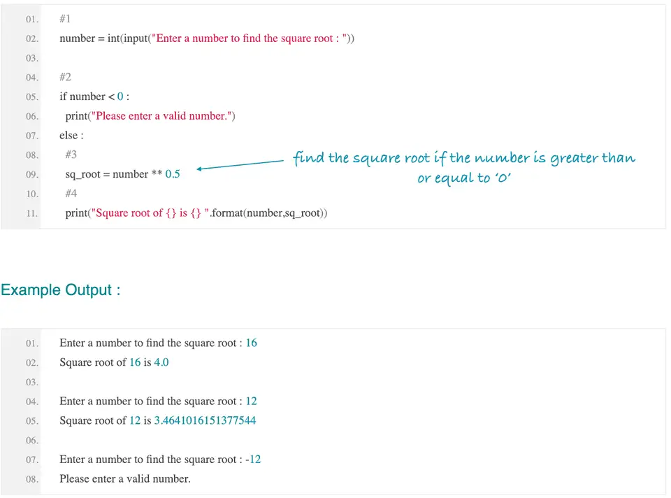 python find square root 