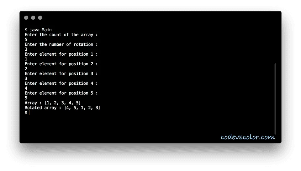 java left rotation array