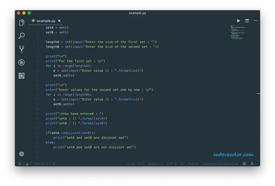 python isdisjoint example