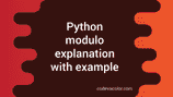 Python modulo explanation with example - CodeVsColor