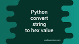 How to convert a python string to the hexadecimal value - CodeVsColor