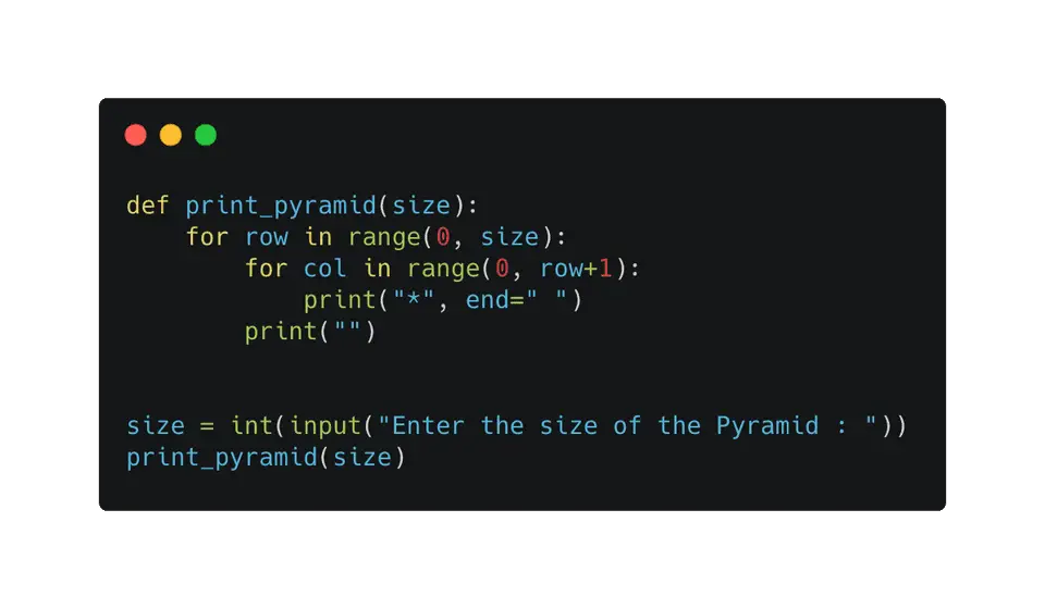 Python half pyramid