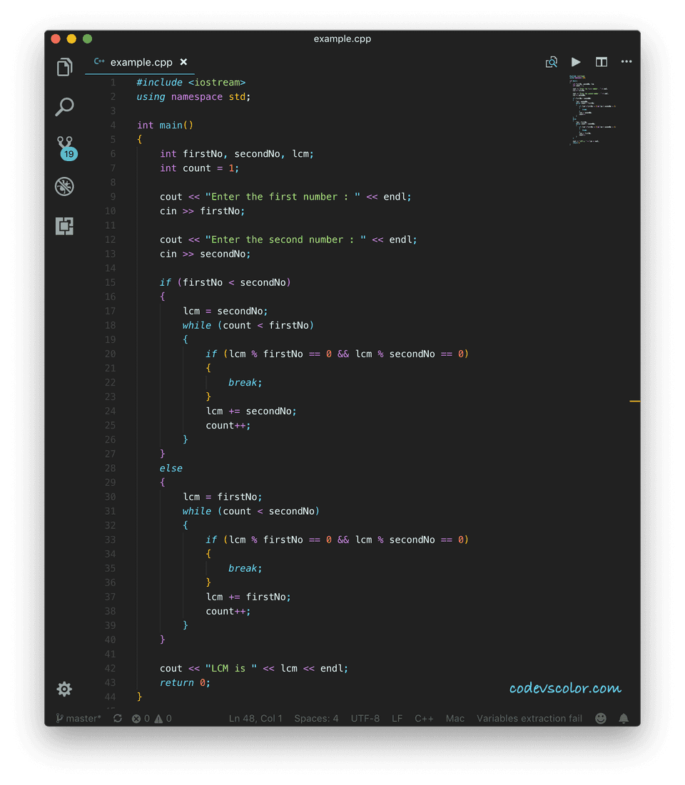 C++ find LCM of two numbers