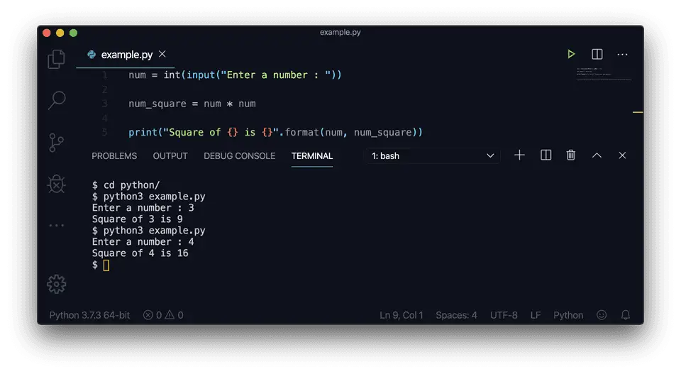 Python find square multiplication