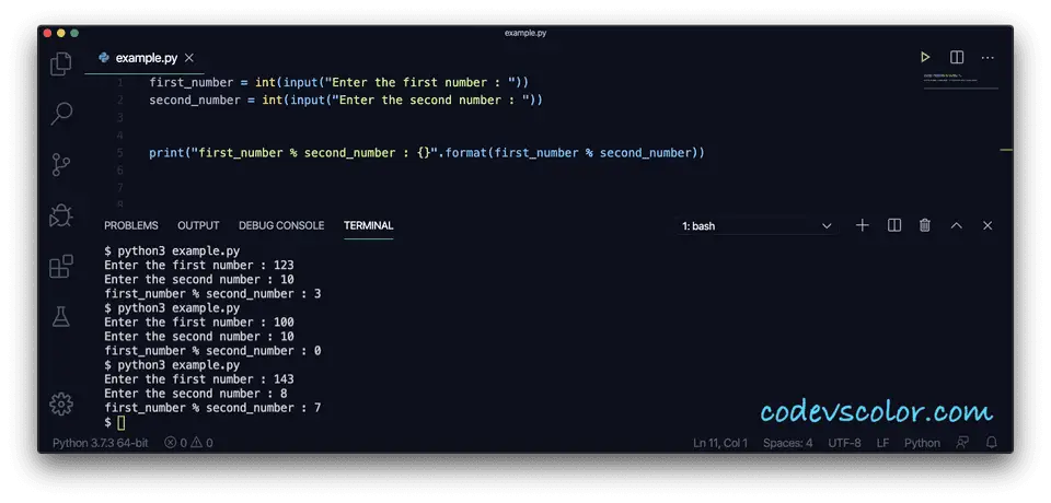 Python modulo example