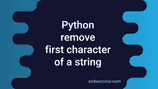 3 different Python programs to remove the first character of string ...