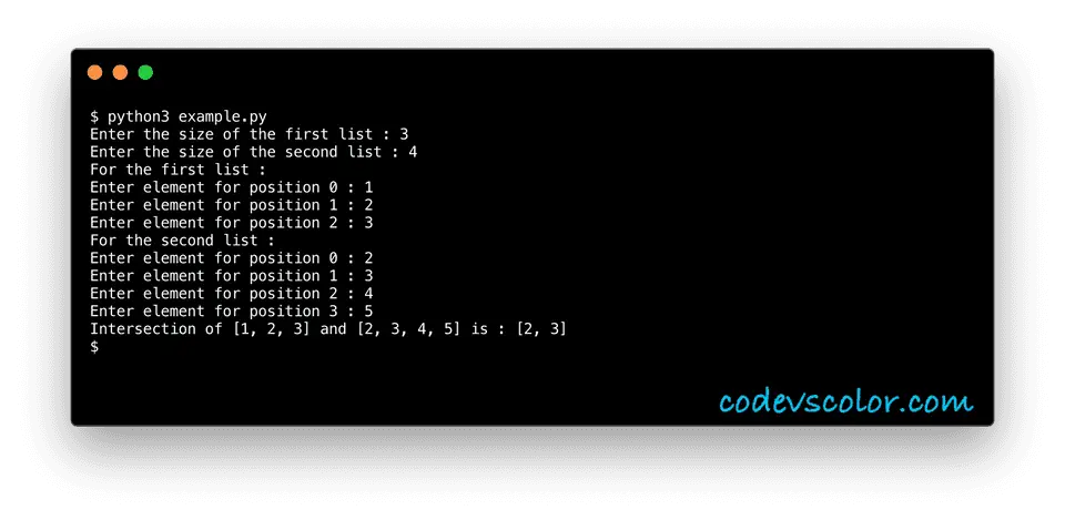 python list intersection