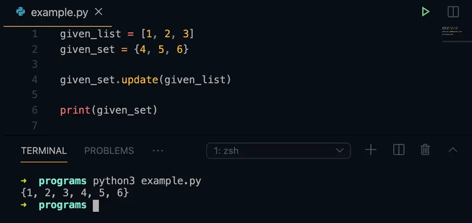 python set update method example