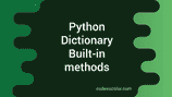 Python Dictionary Built in methods : Python Tutorial 12 - CodeVsColor