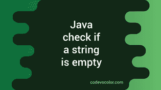 Java program to check if a string is empty or not - CodeVsColor