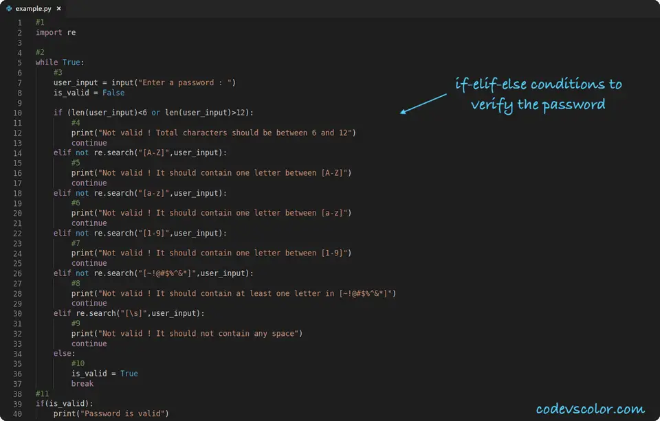 python validate password