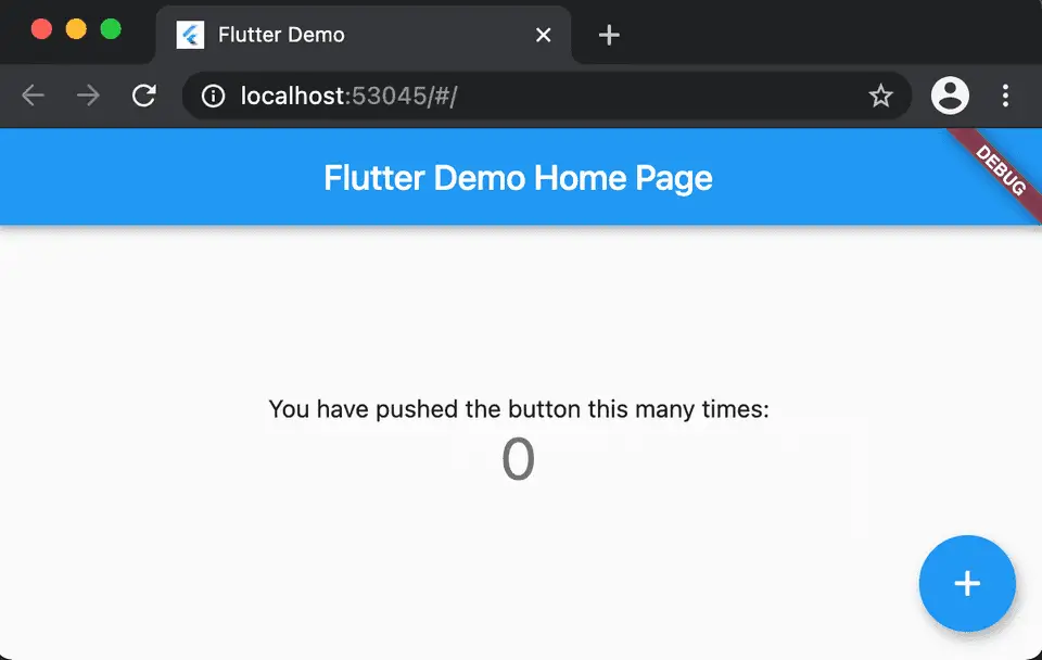 flutter web running